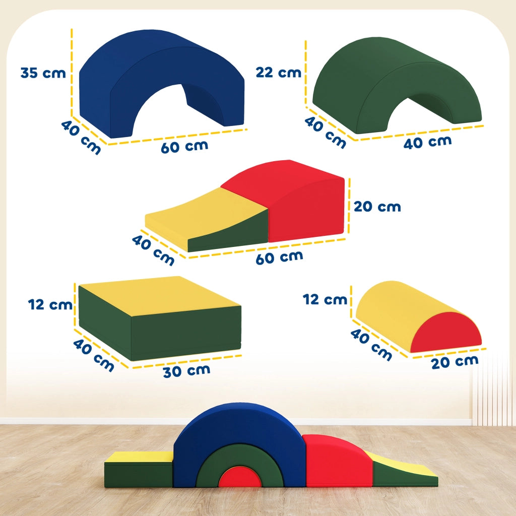 Set Moduli Motricit¨¤ Bambini 5 Pezzi ¨C Xylo ¨C Schiuma EVA Multicolore