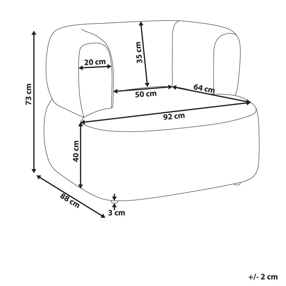 Accogliente Poltrona in Tessuto Chenille di Poliestere Beige Chiaro con Schienale Curvo Design Moderno Scandinavo