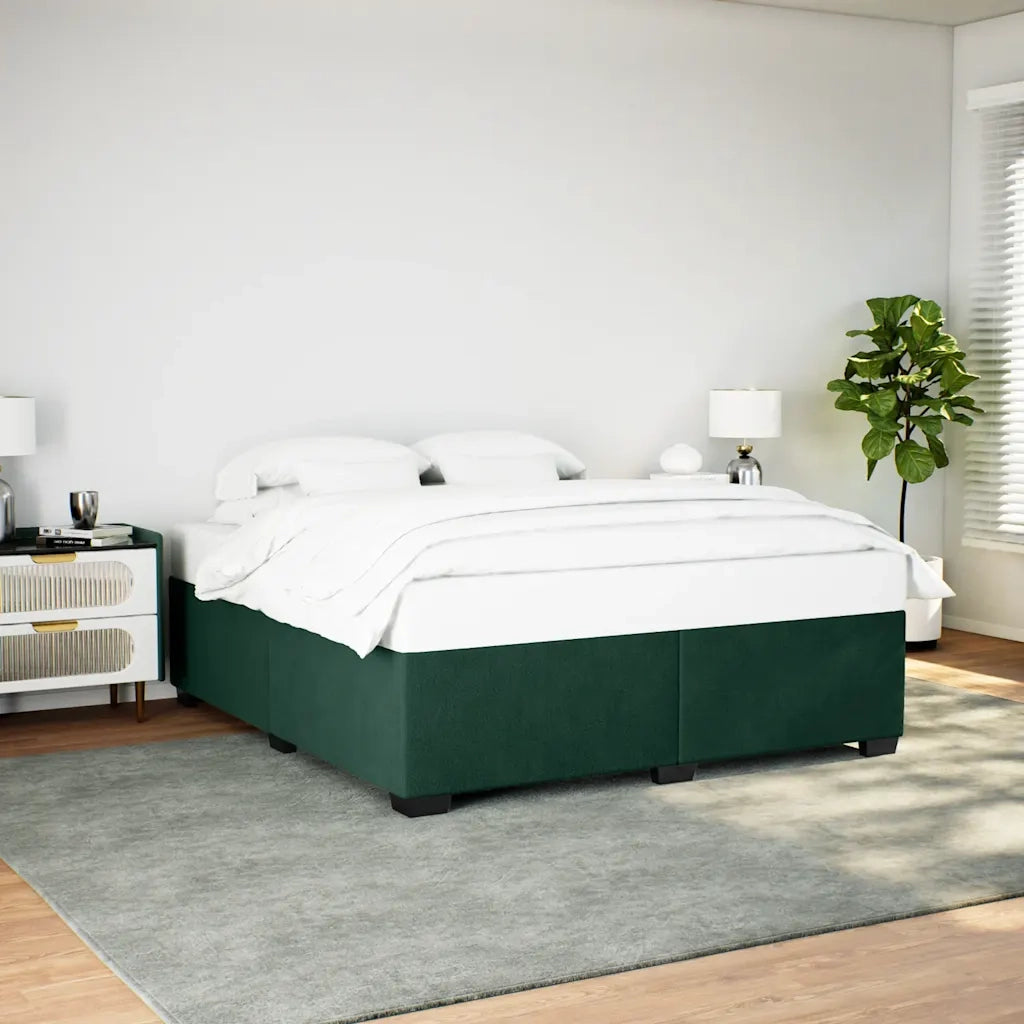 Giroletto senza Materasso Verde Scuro 200x200 cm in Velluto 3284658