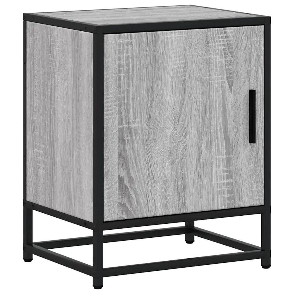 Comodino | Armadio da Notte | Mobiletto da notte Grigio Sonoma 40x31x50 cm Legno Multistrato e Metallo
