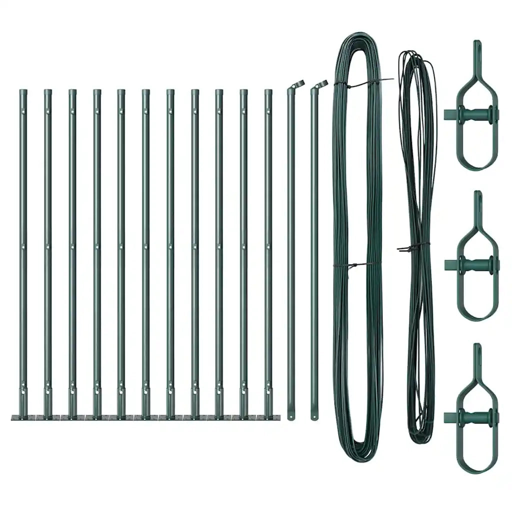 Palo della recinzione 13 pcs Verde Acciaio 42004287