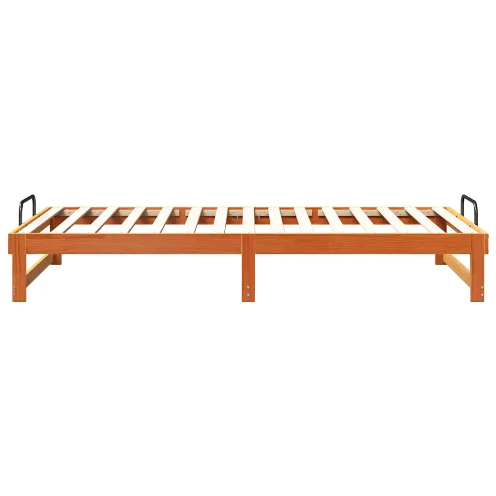 Struttura del letto Marrone 100 x 210 cm Pino massello 873165