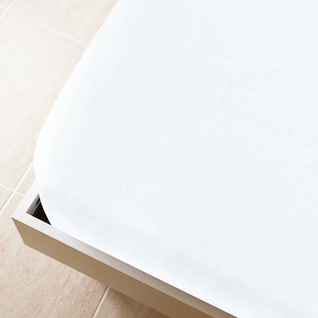 Lenzuolo con Angoli Jersey Bianco 90x200 cm Cotone 136240