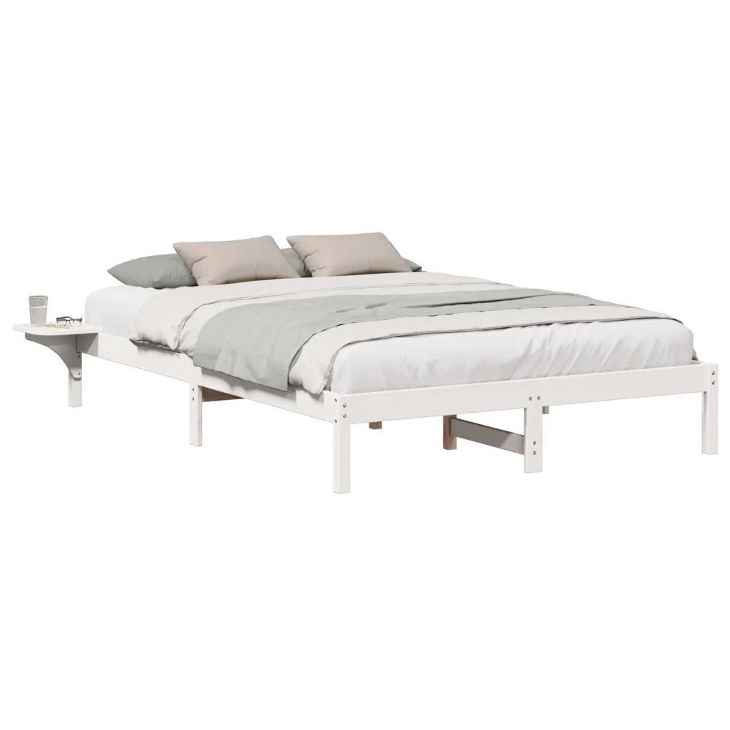 Struttura del letto Bianco 140 x 200 cm Pino massello 873188