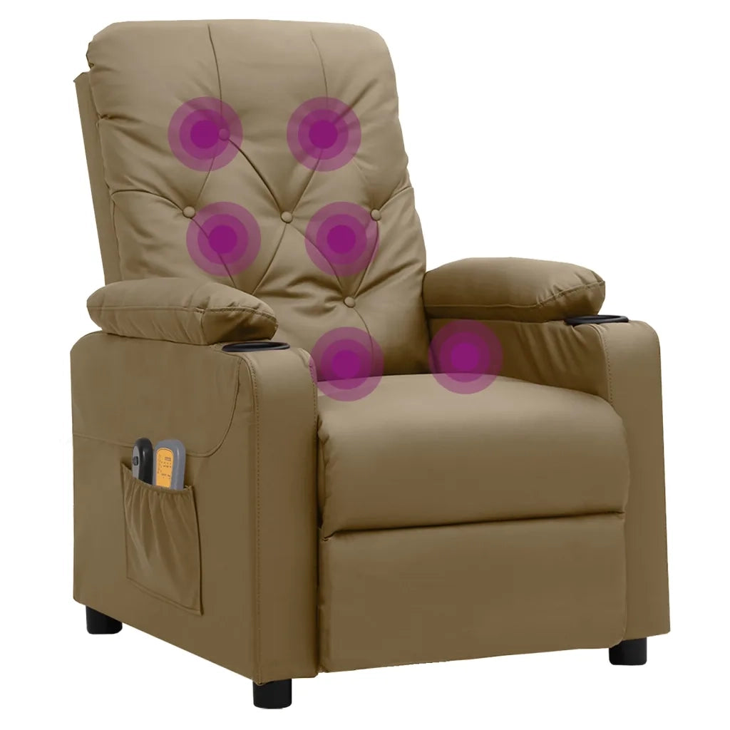 Poltrona Massaggio Elettrica Cappuccino Similpelle 3098872