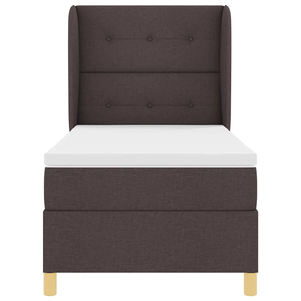 Letto a molle con materasso Marrone Scuro 190 x 90 cm Tessuto 3340728