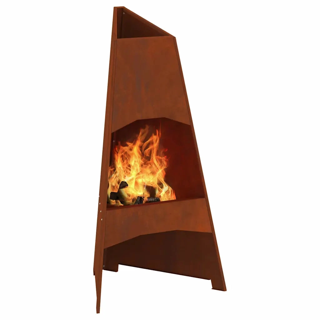 Focolare-Stufa-Camino Marrone 50 x 50 x 95 cm Acciaio