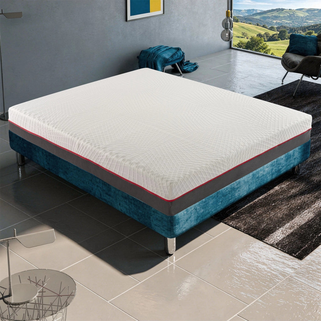Materasso Matrimoniale 160x200 in Memory Foam, Altezza 21 cm, Sfoderabile, Rigidità H3, GREY