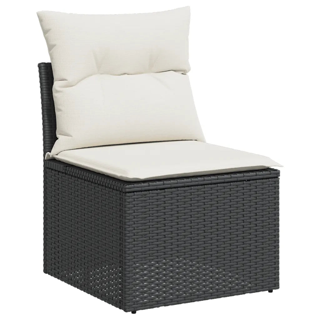 Set Divani da Giardino con Cuscini 7pz Nero Polyrattan 3221115