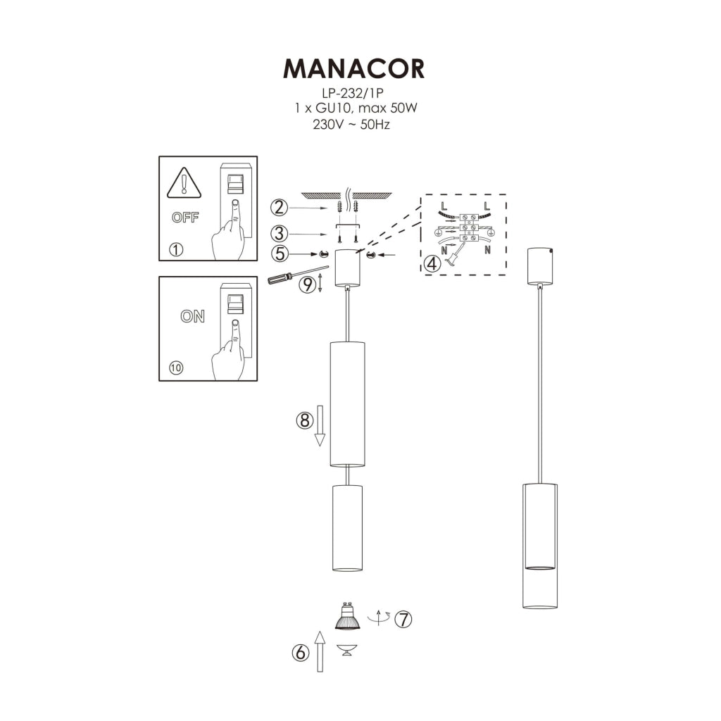 Lampada a sospensione Manacor GU10 oro vetro Light Prestige
