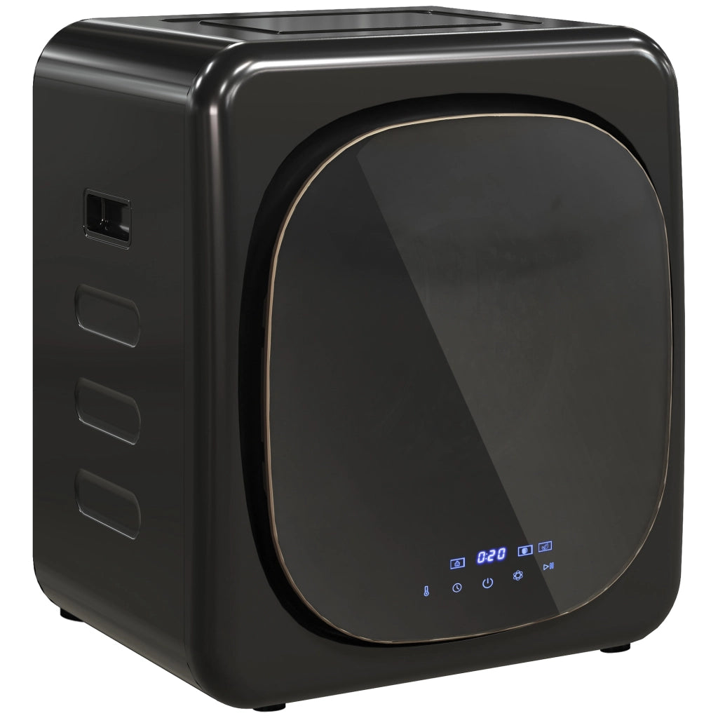 Asciugatrice ad Aria Carico 4kg con Timer e Programma Smart, in Acciaio Inox e ABS, 48x40x56 cm, Nero