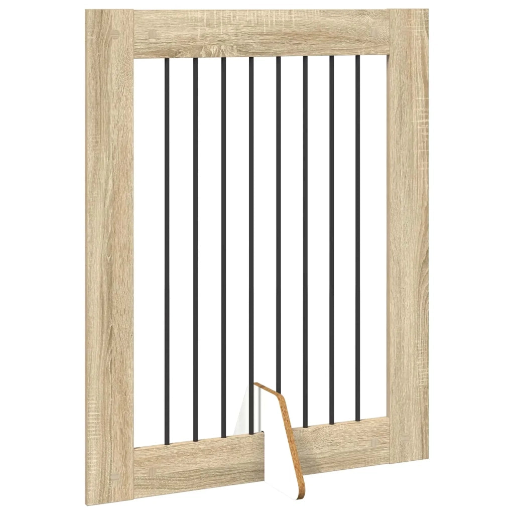 Cancello per cani pieghevole con supporti 4 pz Rovere Sonoma 892044