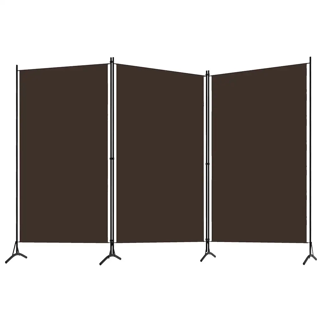 Divisorio Ambienti | Divider per stanze | Paravento a 3 Pannelli Marrone 260x180 cm