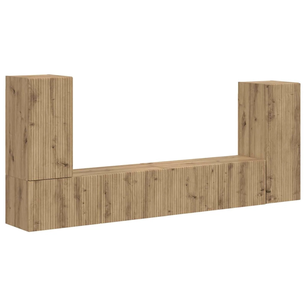 Set mobile TV 4 pcs Rovere artigianale Legno multistrato 3409122