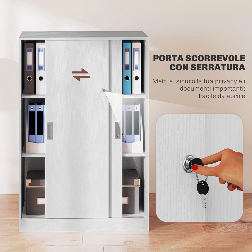 Armadio da Ufficio con Ripiani e Cassetti ¨C Minimal ¨C Bianco 80x40x120 cm
