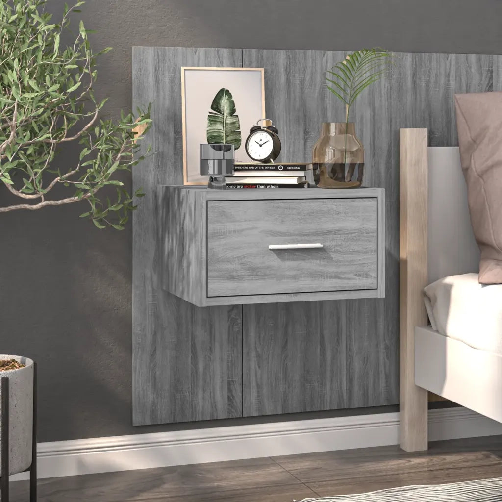 Comodini a Muro 2 pz Grigio Sonoma 816955