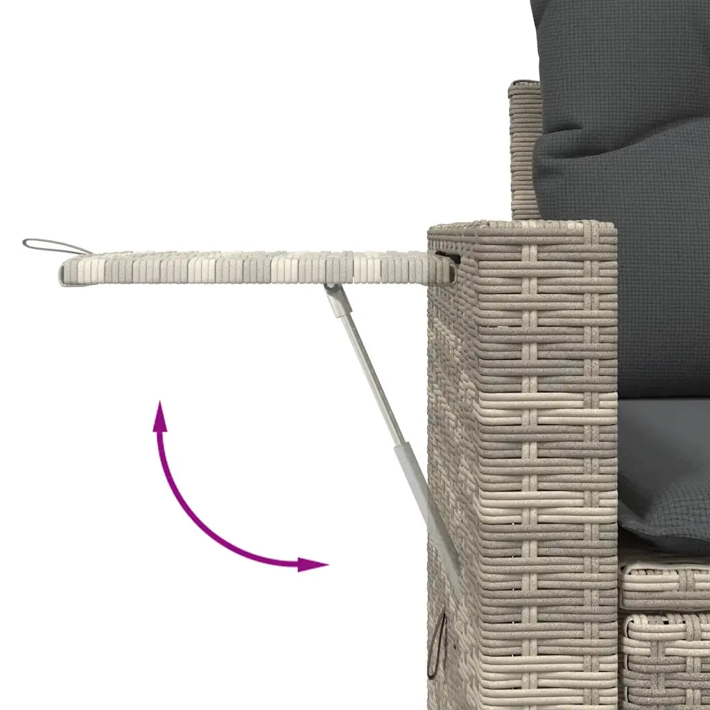 Set Divani da Giardino 7pz con Cuscini Grigio Chiaro Polyrattan 3220501