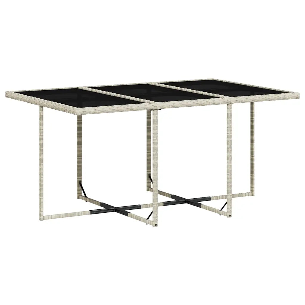 Set Pranzo Giardino 11pz con Cuscini Grigio Chiaro Polyrattan 3210671