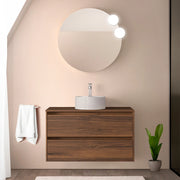 Mobile bagno sospeso 90 cm noce maya con top per lavabo da appoggio Gaya
