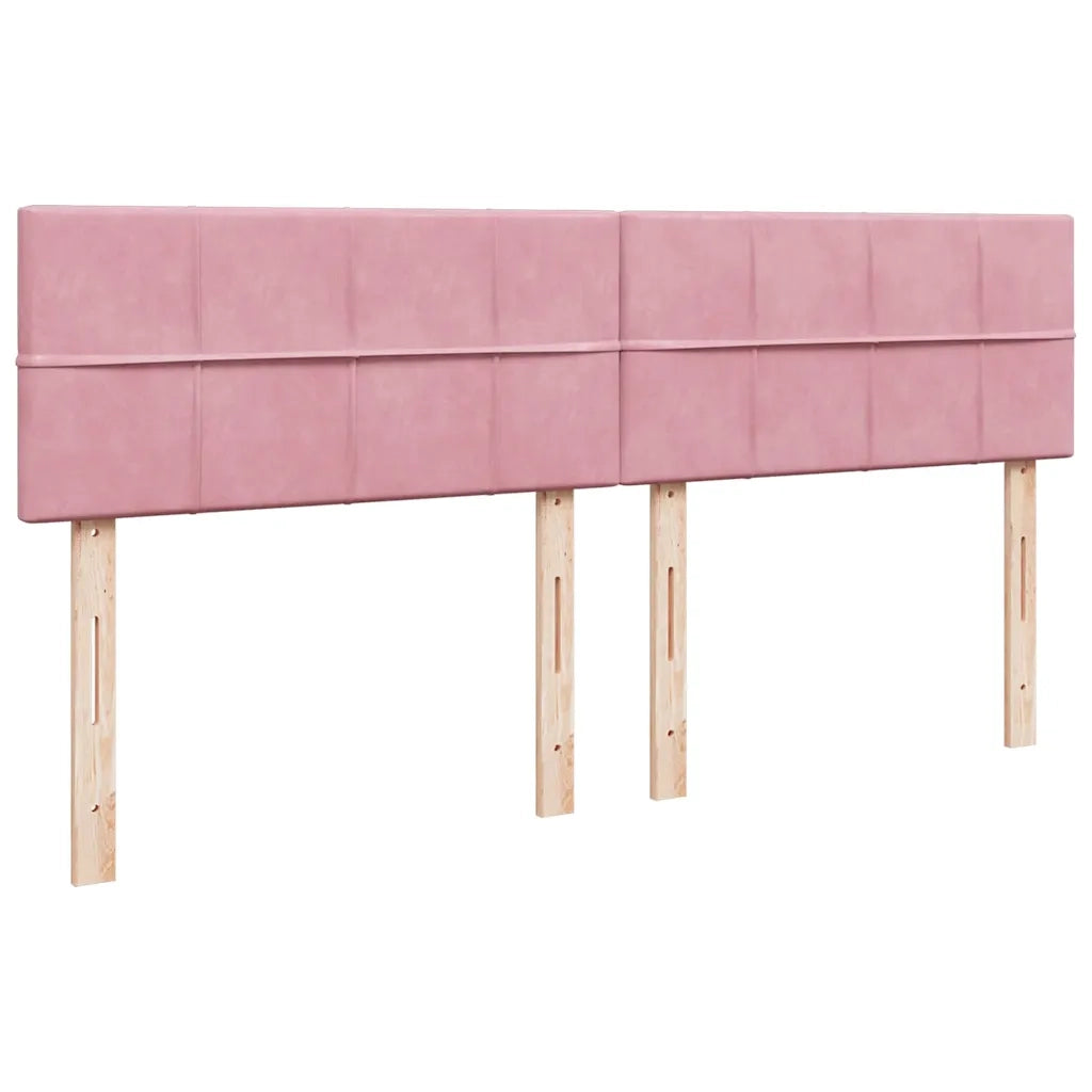 Struttura Letto Pouf con Materassi Rosa 200x200 cm Velluto 3312934