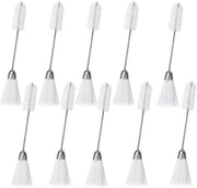 Set di pennelli per cucire - 10 pezzi - doppia faccia - testa di pennello in nylon - manico in acciaio inossidabile - per diverse applicazioni - pennello per pulizia