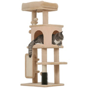 Tiragraffi per Gatti con Casetta e Lettino ¨C Minimal ¨C Beige 104 cm