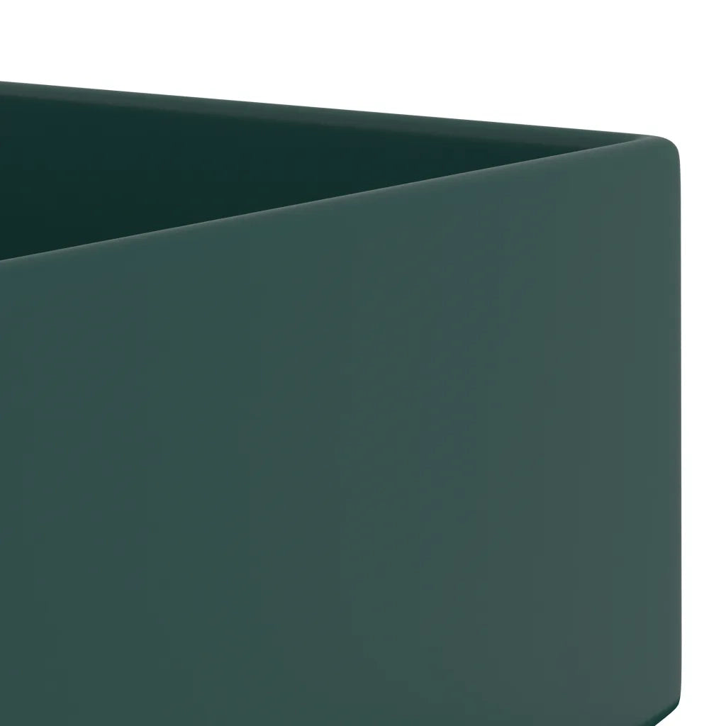 Lavandino con Troppopieno in Ceramica Verde Scuro CFW9486528