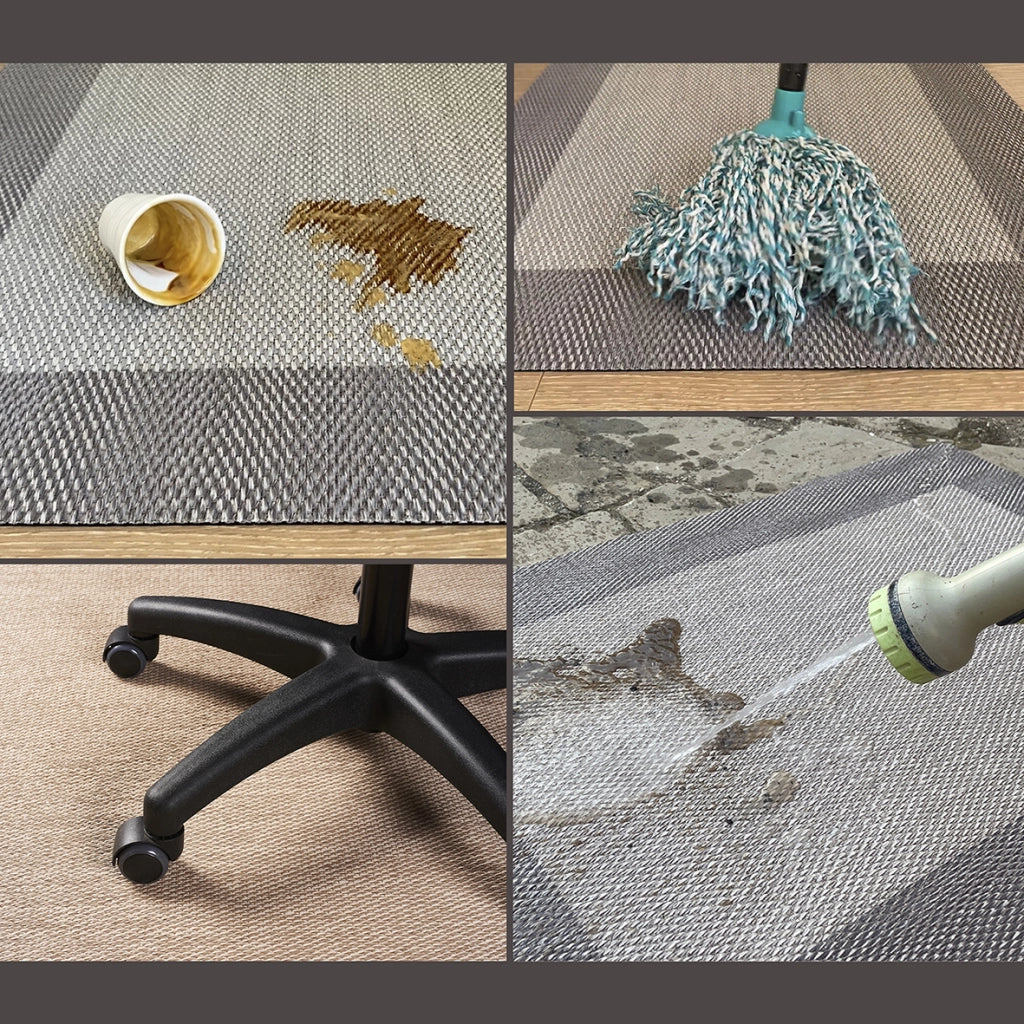 Tappeto vinilico di alta qualità taupe-nero 200x290