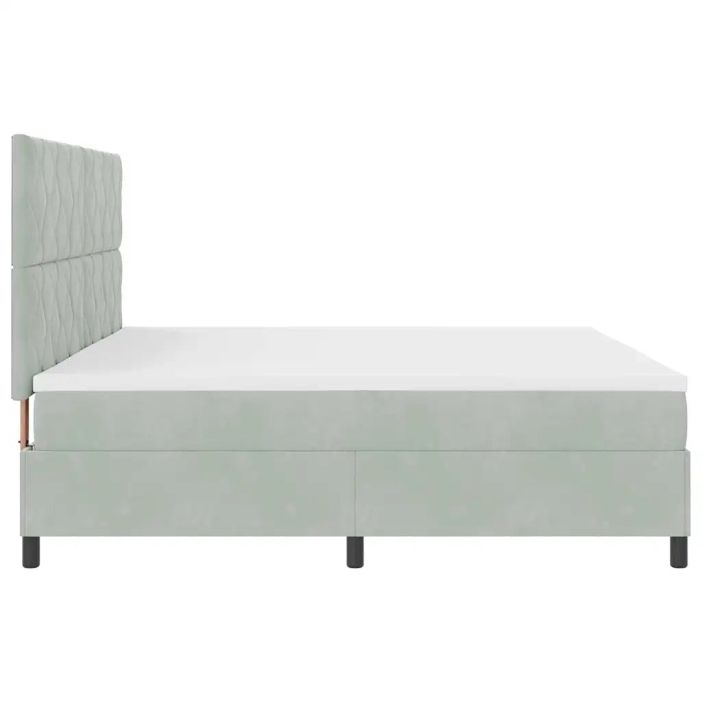 Letto a molle con materasso Grigio chiaro 200 x 200 cm Tessuto 3339920