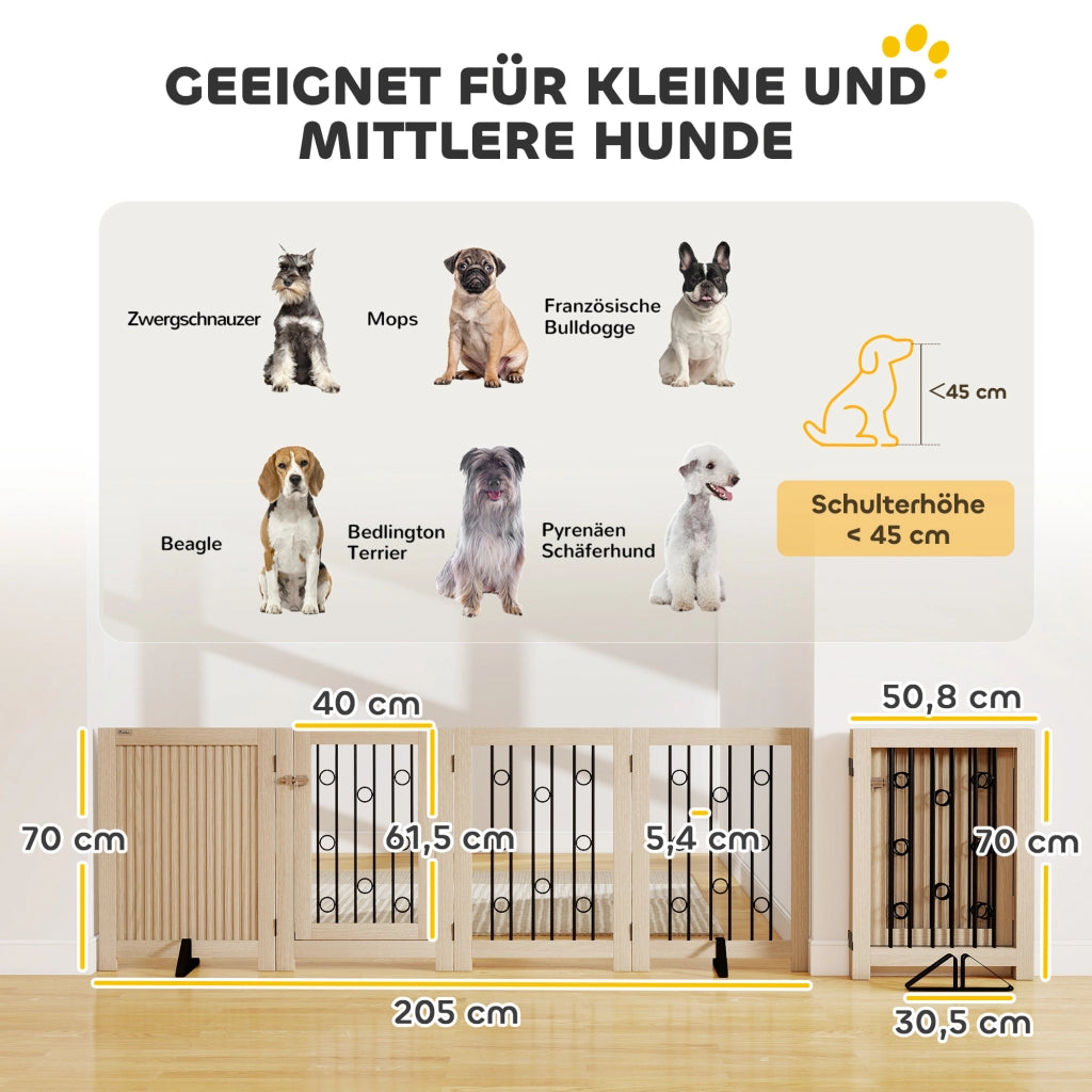 Cancelletto per Animali ¨C Xylo ¨C 4 Pannelli MDF Acciaio con Porta