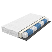 Materasso a molle insacchettate con 7 zone e rivestimento sfoderabile in schiuma e molle bianco grigio 120×200 cm