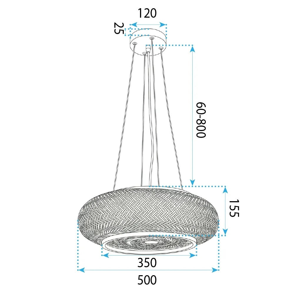 Lampada Boho APP1909-3CP 50 Cm