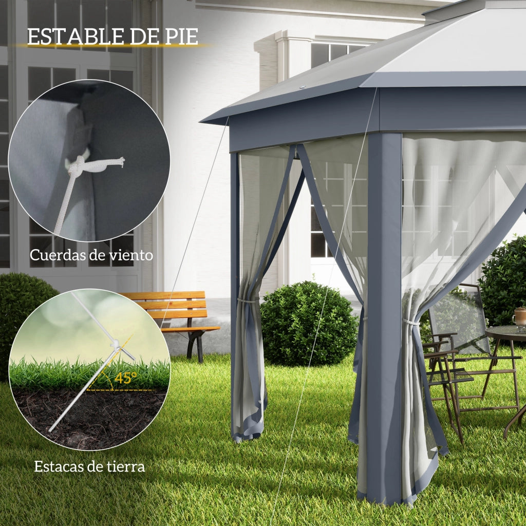 Tenda da Giardino Pieghevole 4x3,4 m ¨C Minimal ¨C Grigio