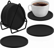 Set di supporti per sottoscala in silicone antiscivolo da 8 pezzi, neri, rotondi
