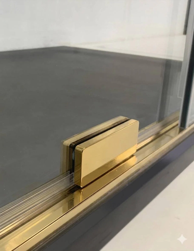 Box doccia CIRENE (KENNA) 1+1 con lato fisso laterale 170x75 cm Oro Barra Parallela