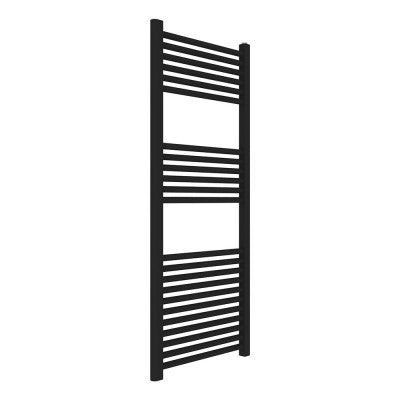 Termoarredo design nero opaco L 50x120 interasse 45 cm con kit valvole
