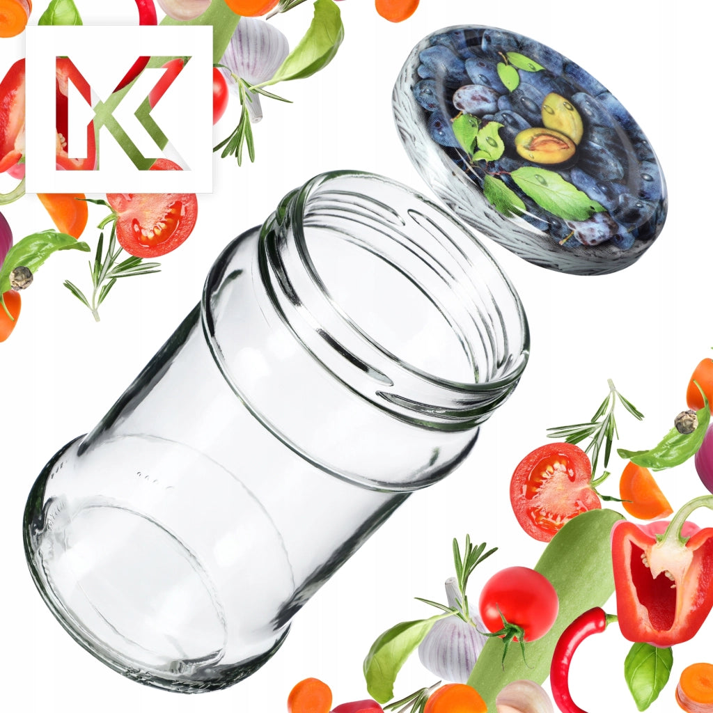 Barattoli per conserve KADAX Seno 315 ml 10 pezzi 66 mm + coperchi "Prugna"