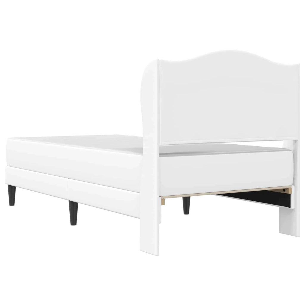 Letto singolo | Letto per adulti | Struttura del letto con testiera Bianco 100 x 200 cm Similpelle