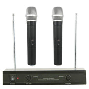 Trade Shop - Kit Coppia Microfoni Professionali Wireless Con Centralina Vhf Bicanali Vhf200 -