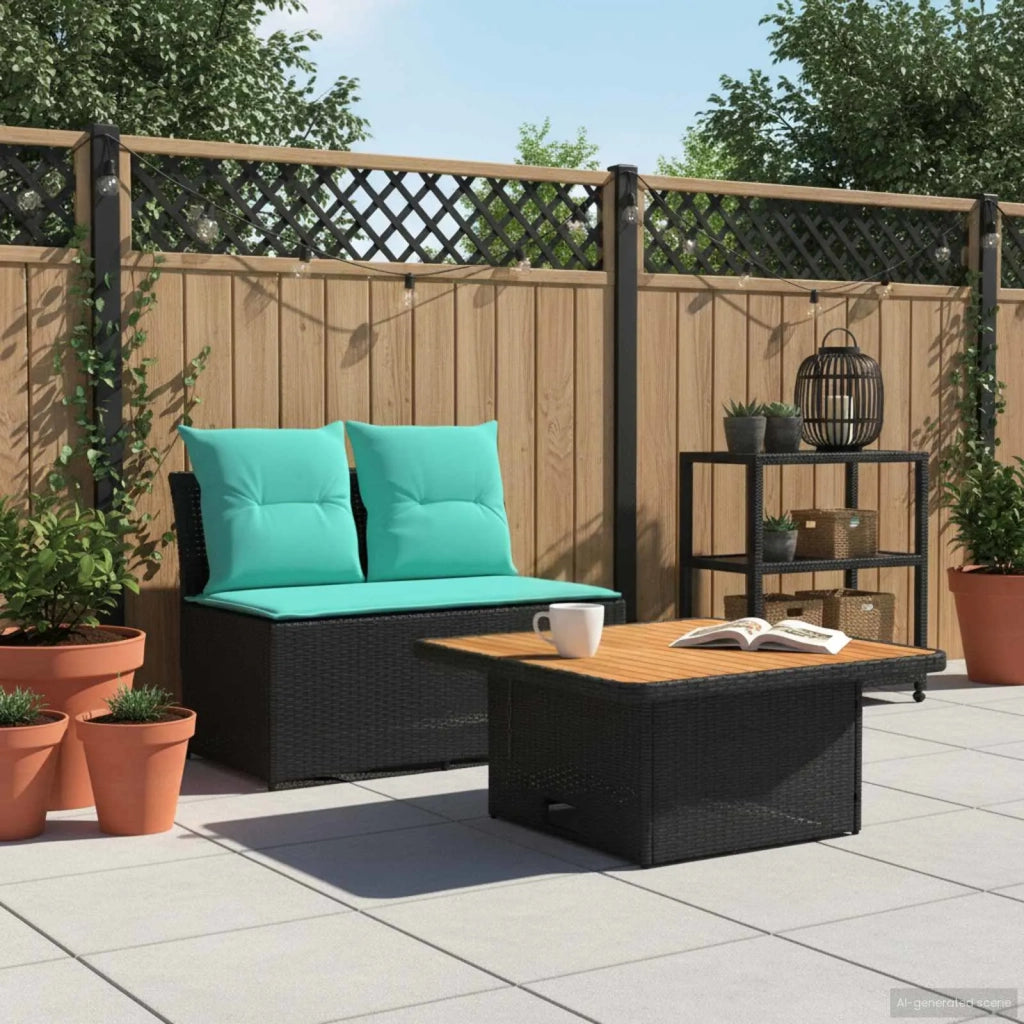 2 Pezzo Divano medio da giardino con tavolino a scomparsa 42025396