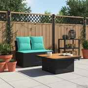 2 Pezzo Divano medio da giardino con tavolino a scomparsa 42025396