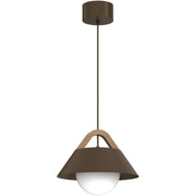 Lampada sospesa Funda 1xE27 bruna legno Luminex
