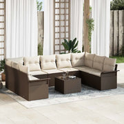 Set Divano da Giardino 10 pcs Grigio polyrattan 3354197