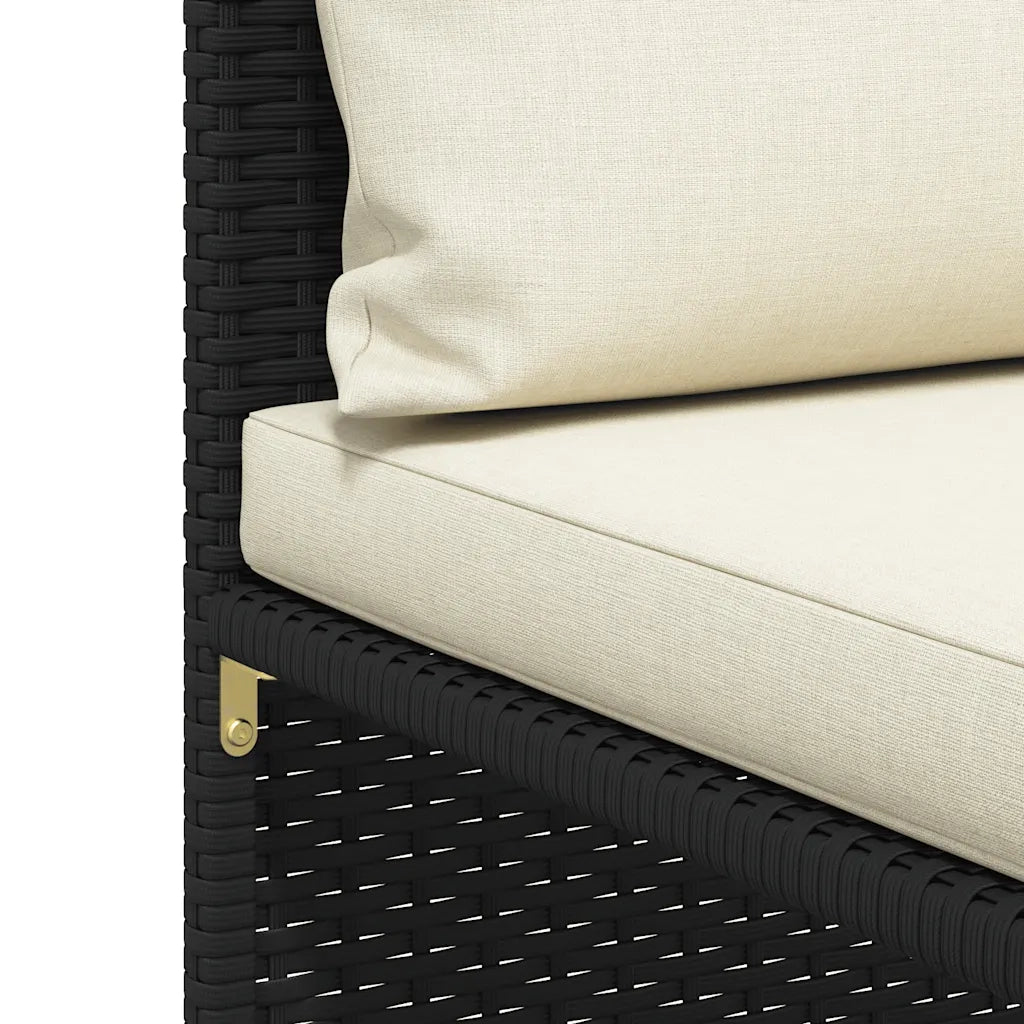 Set Divani da Giardino 5 pz con Cuscini in Polyrattan Nero cod mxl 70683