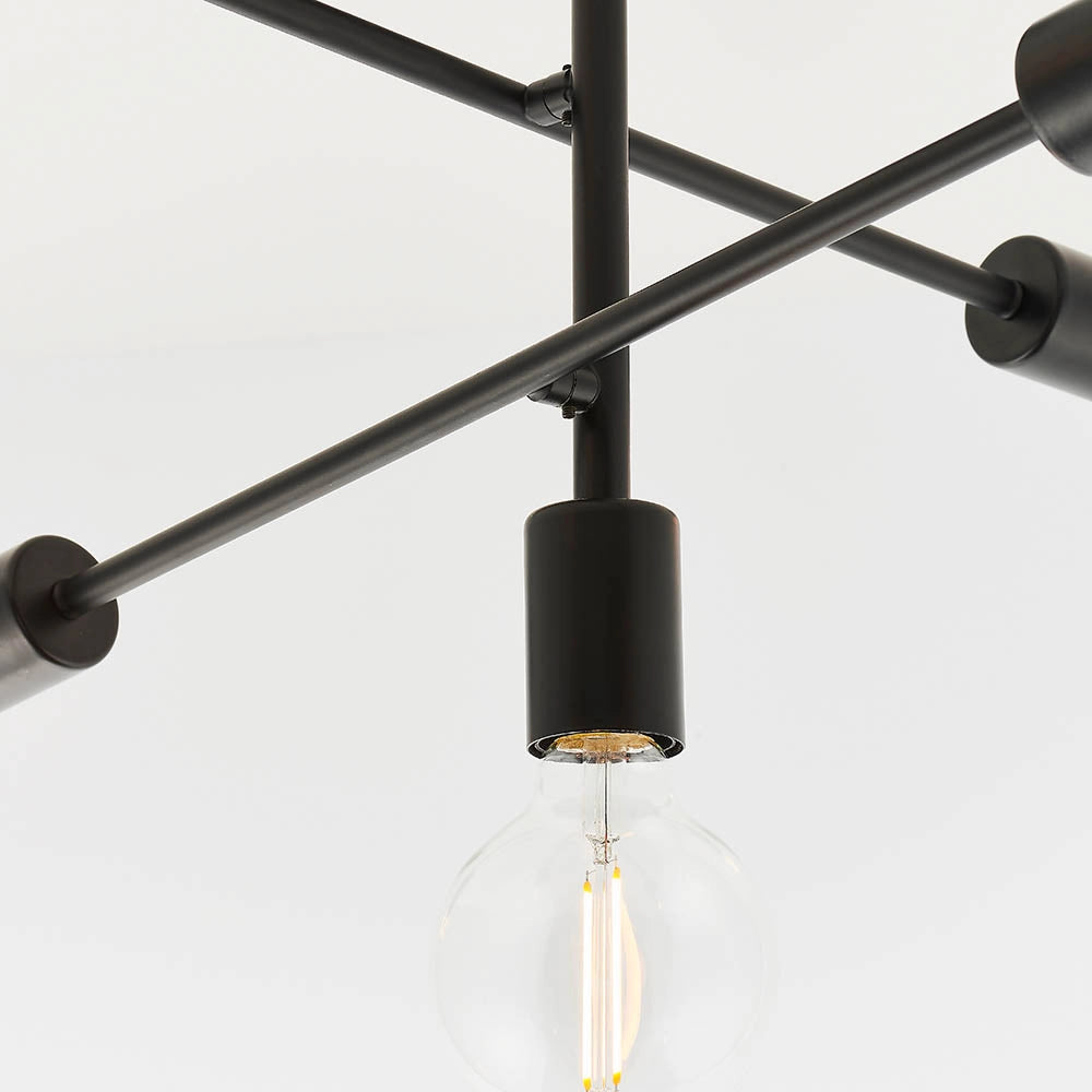 Plafoniera loft nera opaca Studio Endon 5xE27 40W metallo