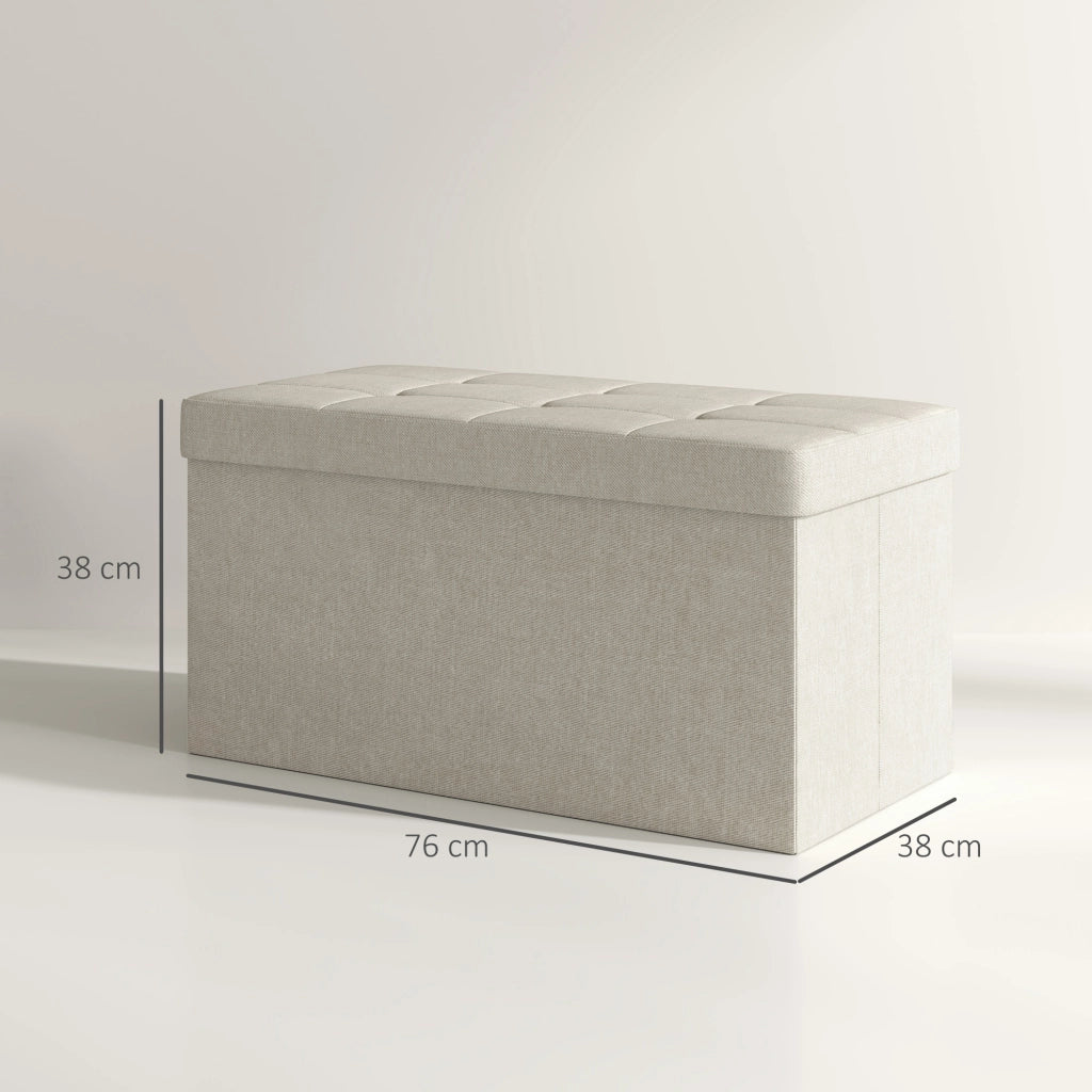 Pouf con cassetti ¨C zephmum ¨C crema 76x38x38 cm