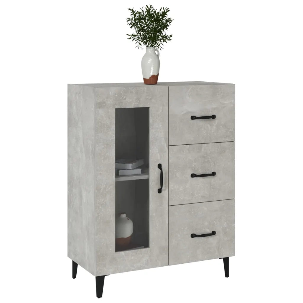 Credenza Grigio Cemento 69,5x34x90 cm in Legno Multistrato 812217