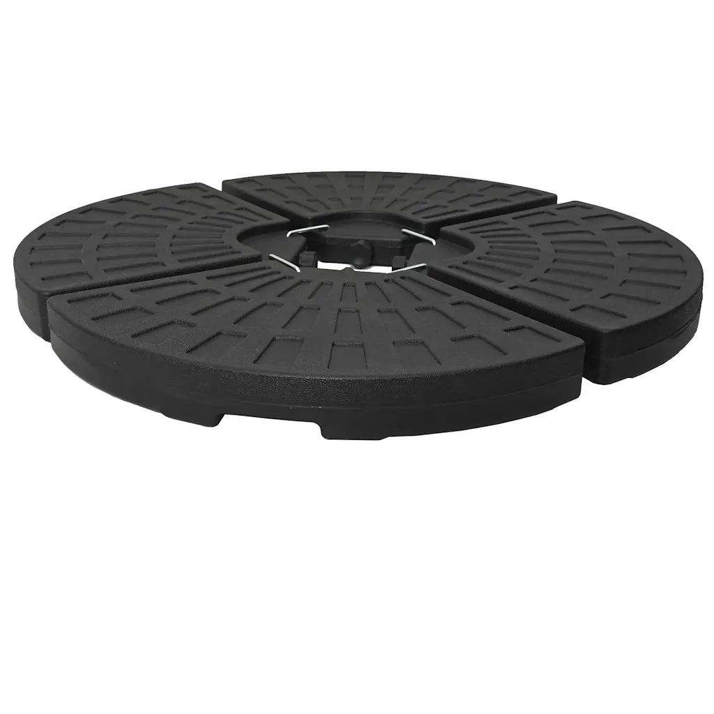 Base per Ombrellone a Forma di Ventaglio 4 pz Nero 47857