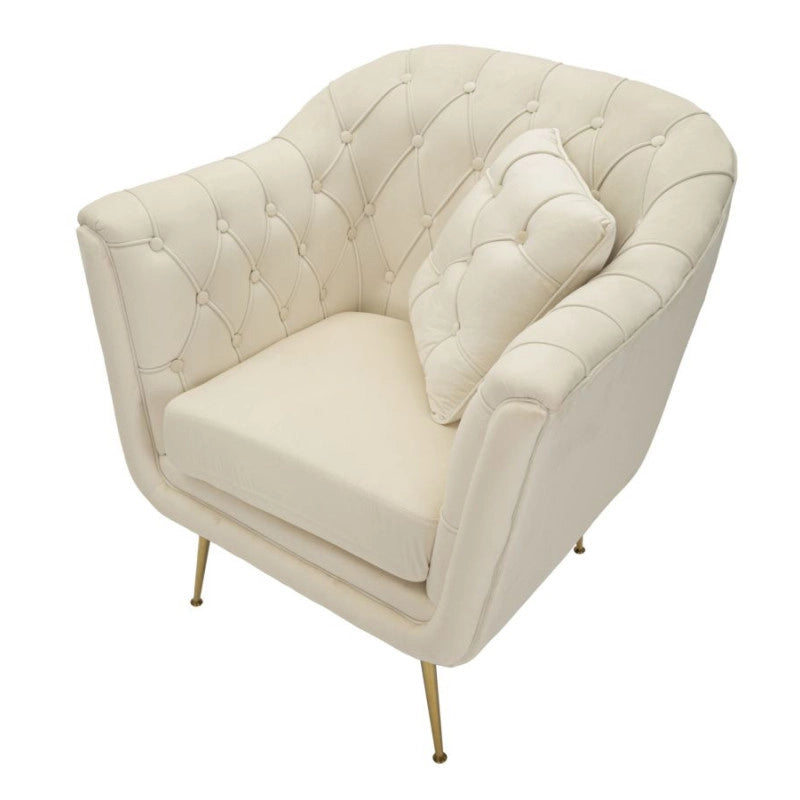 Poltrona Budapest Crema Con Cuscino cm 88x83x91