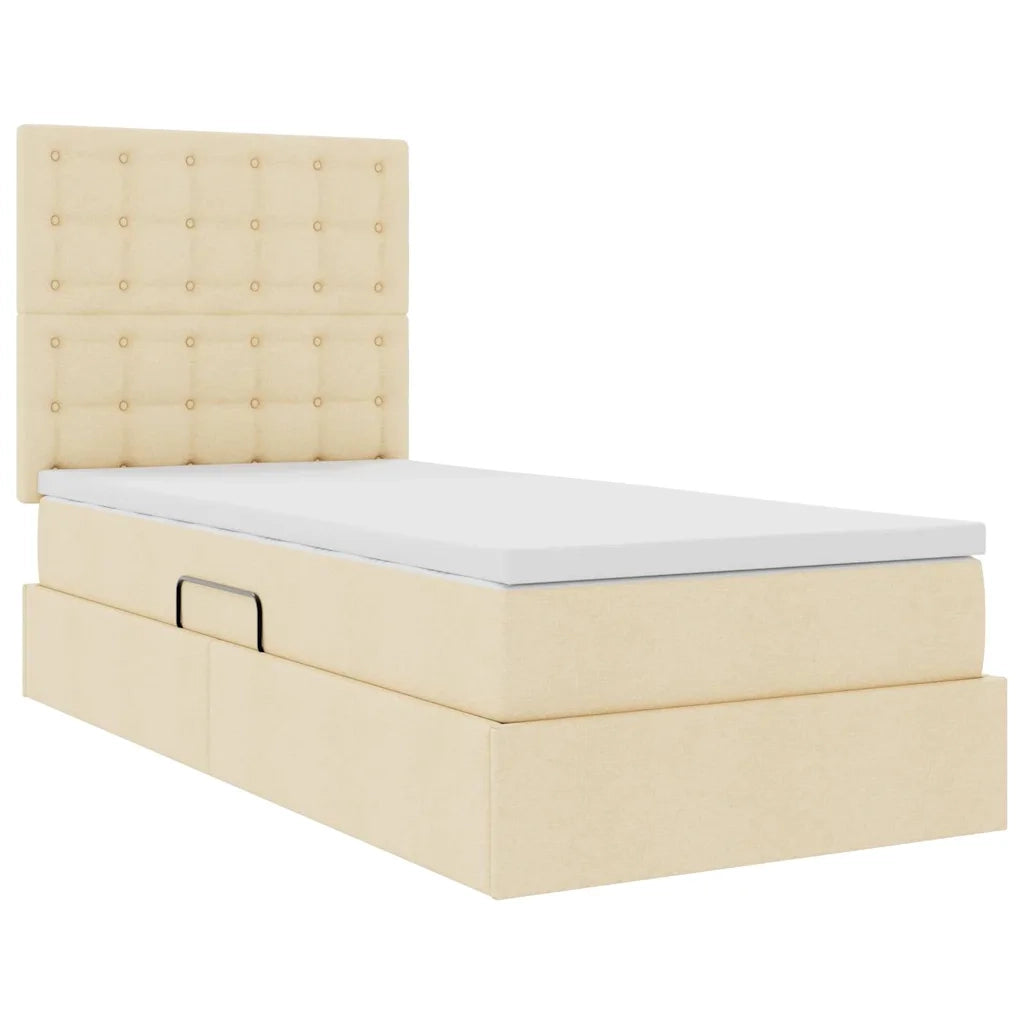 Letto con contenitore e LED Crema 90 x 200 cm Poliestere 3372520